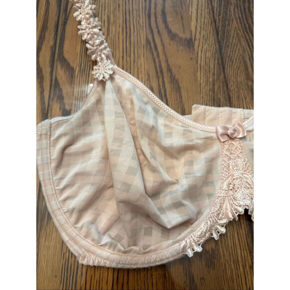 Marie Jo Avero Pink Gingham Unpadded Daisy Straps Underwire T-shirt Bra Size 40E - Picture 3 of 4